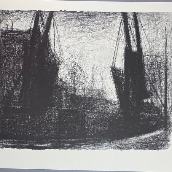 Georges Seurat, Drawbridge in Paris, Drawing, Print, Classic Art ~ 240623-WH 595 - Picture 1 of 3